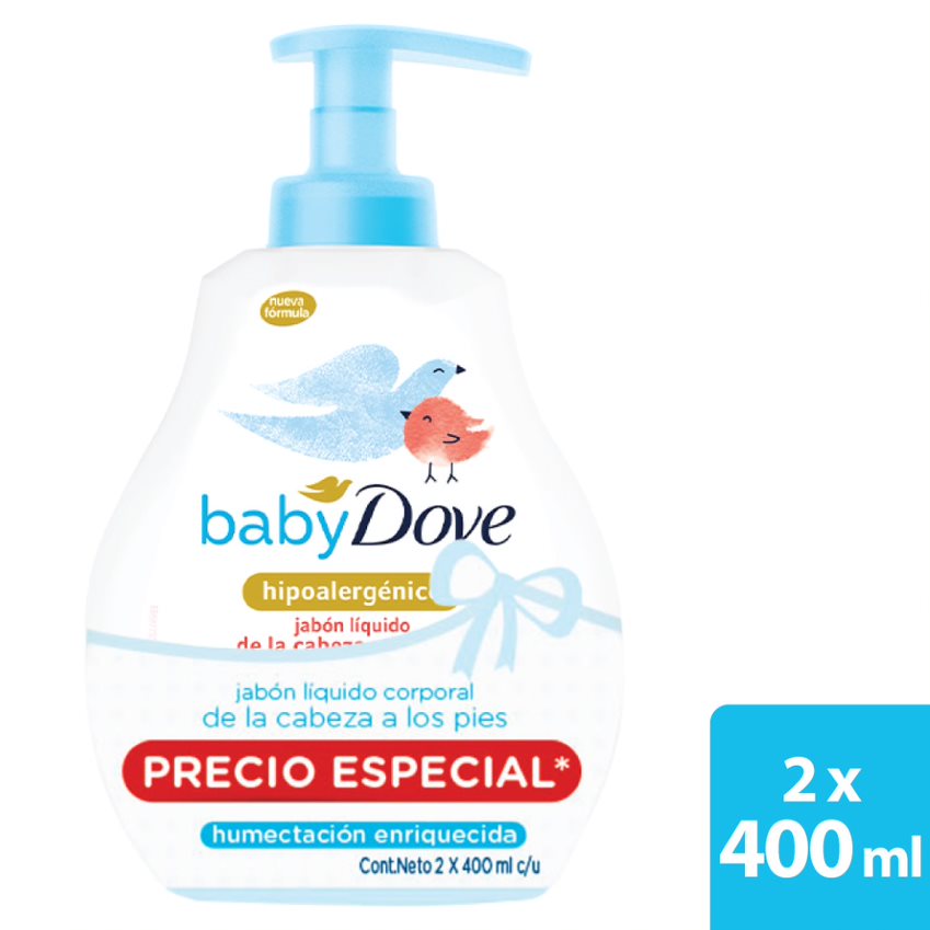 2 Jab. Dove Baby Enr 400ML P.e