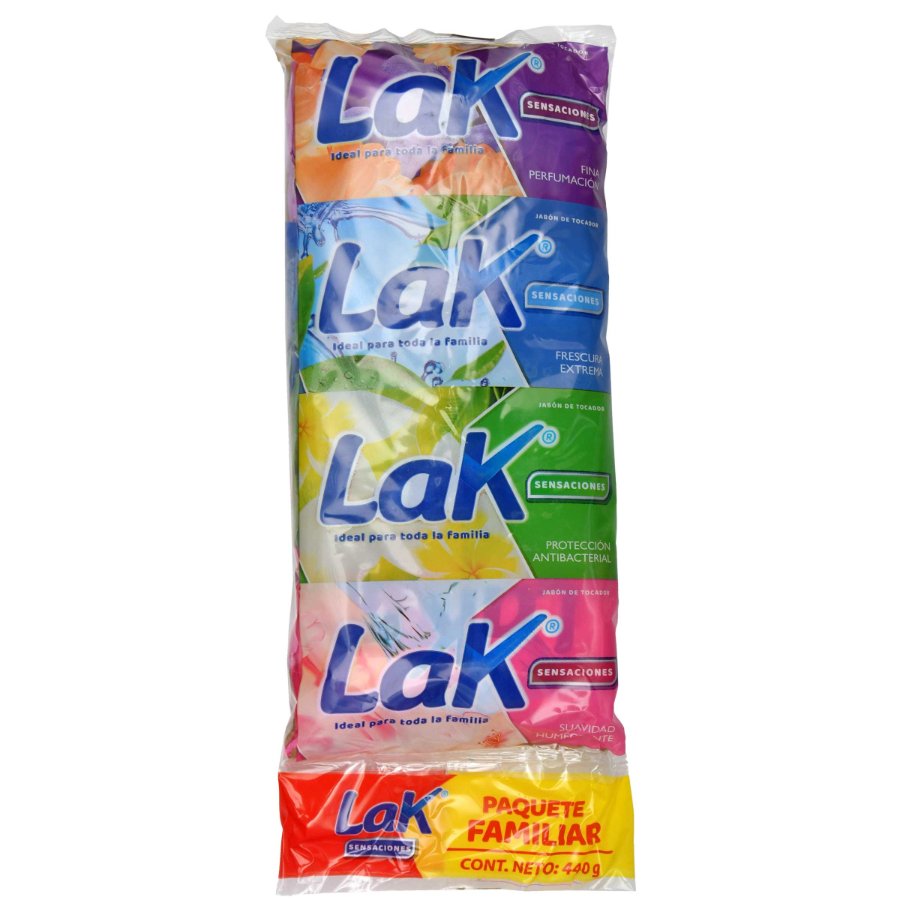 4 Jabon Lak Sensaciones Paquete 110Gr