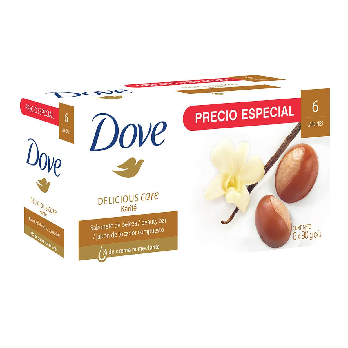 6 Jabones Dove Karité 90Gr