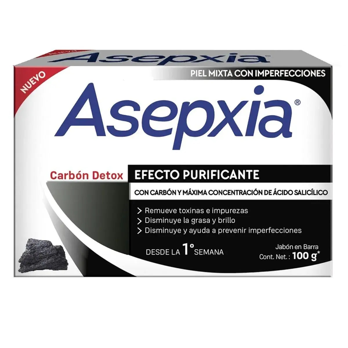 Jabón Asepxia Carbon Detox 100 grSF)