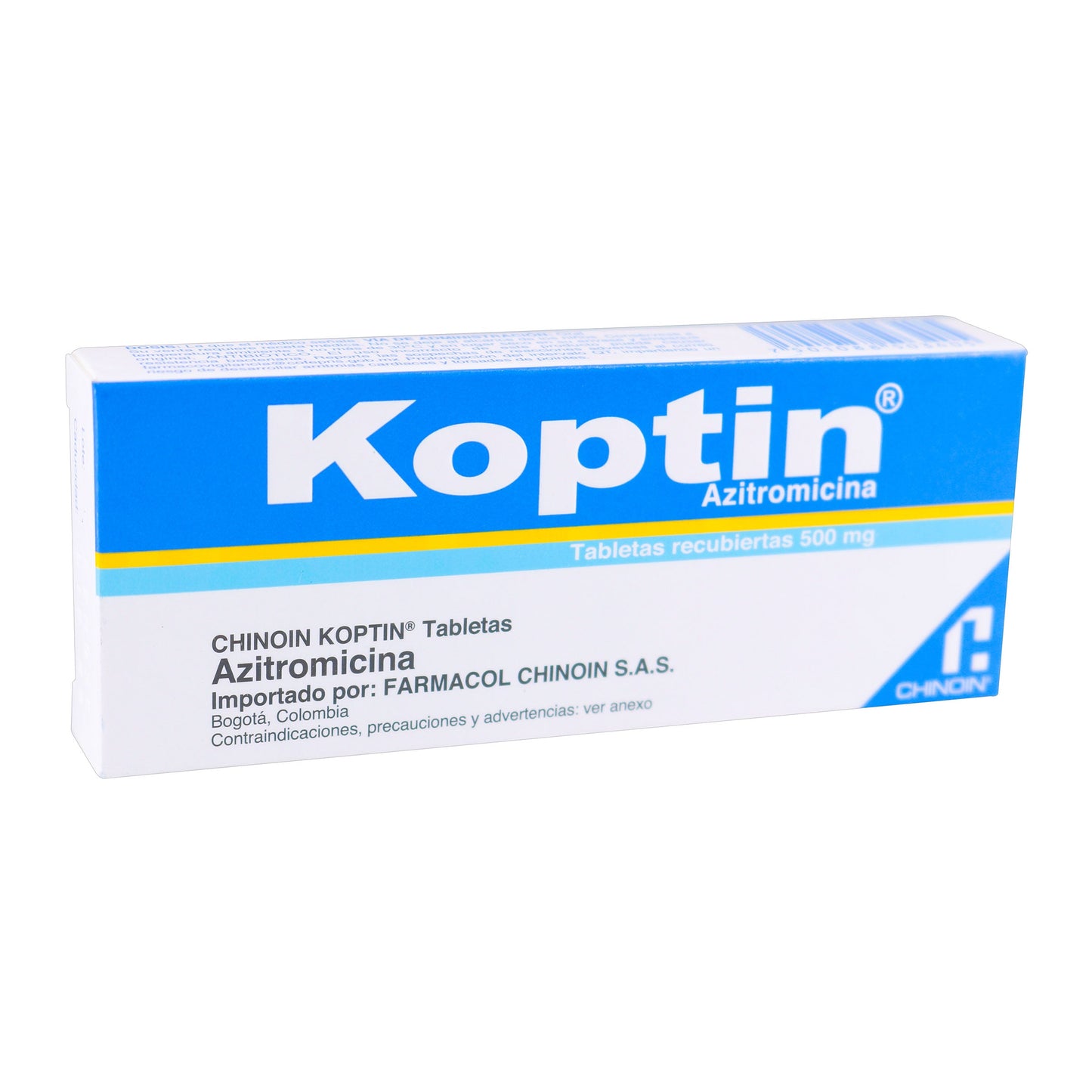 Koptin 500 mg 3 Tabletas Azitromicina
