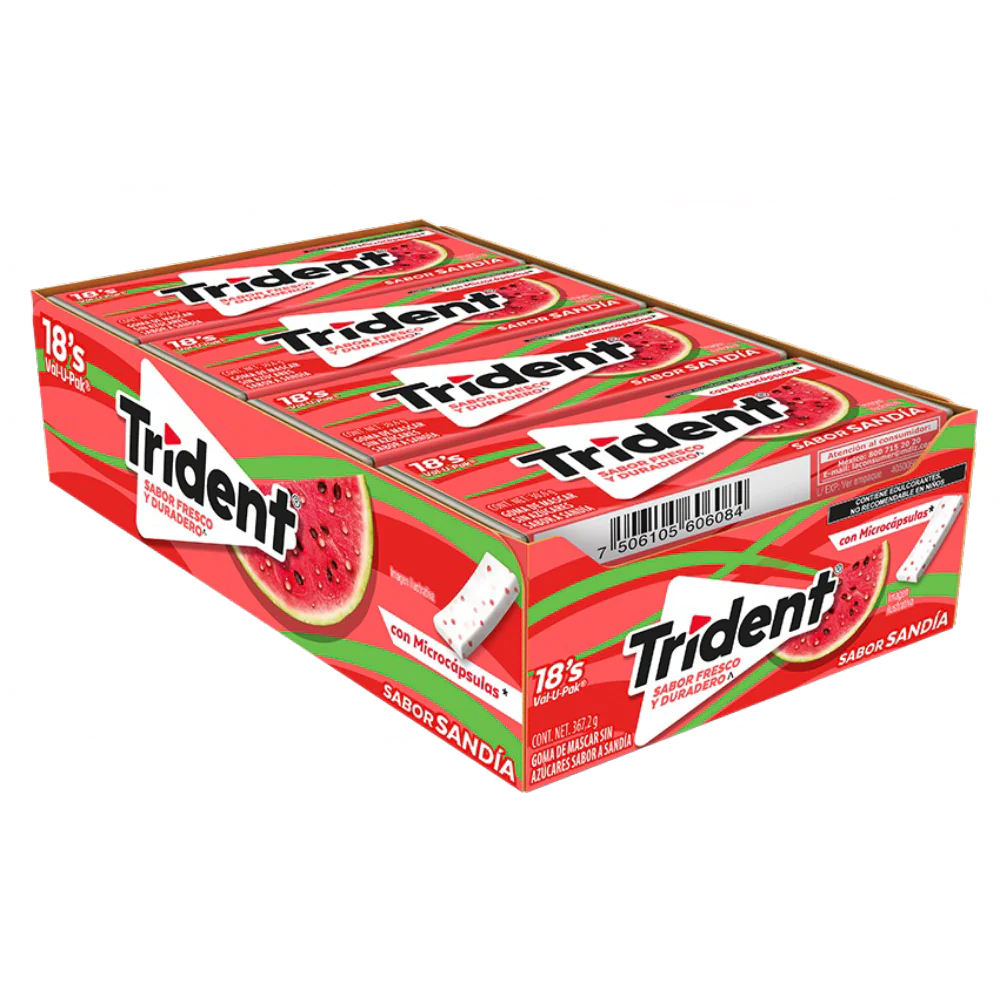 Chicle Trident Sandia 12 Unidades