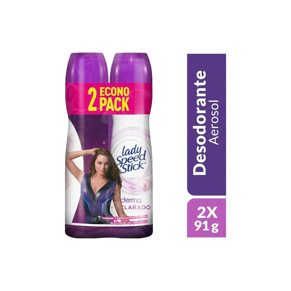 2 Desodorante lady Spray Derma Vit.E 91gr E.pack