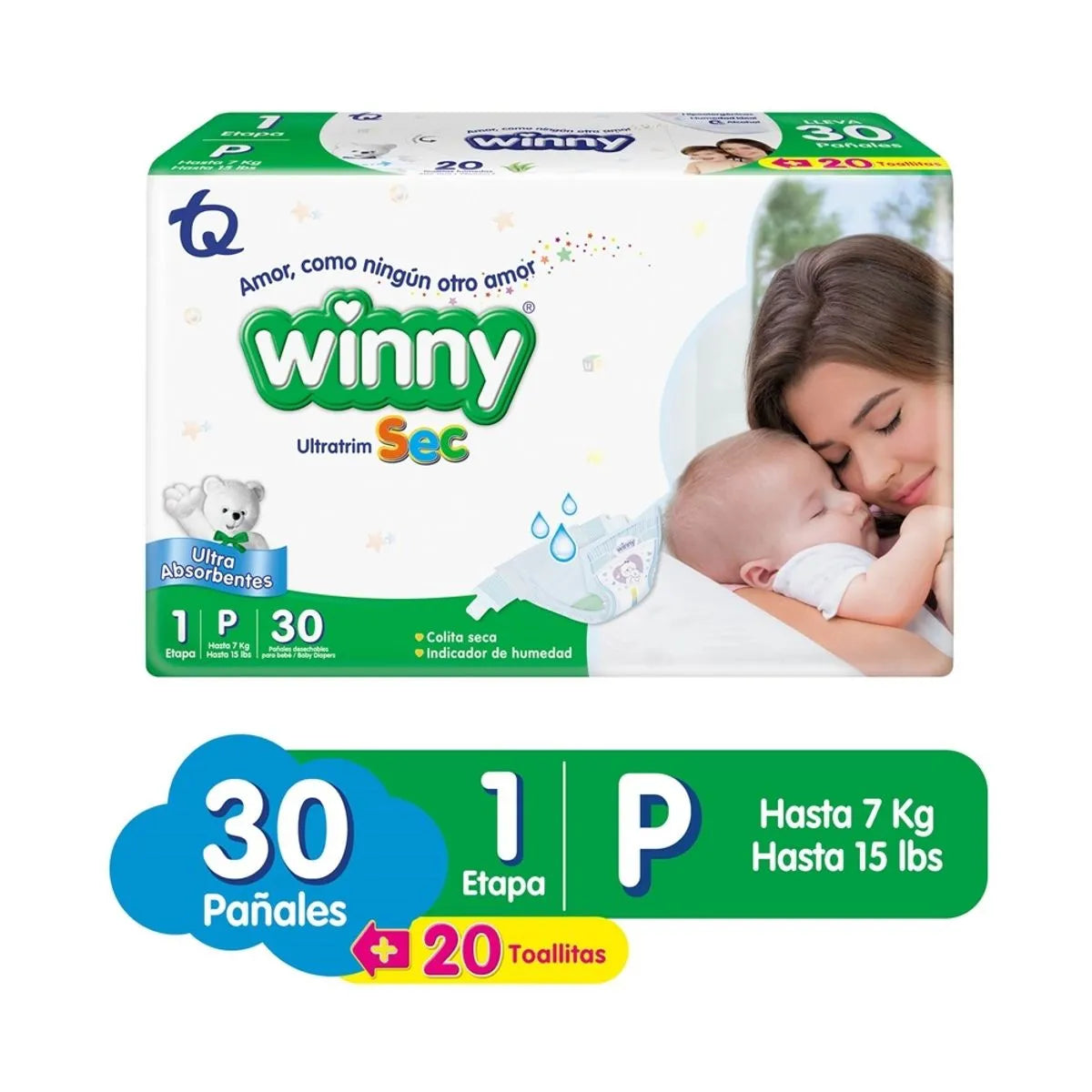Winny Etapa 1 Por 30 Ultra Slim Seco + 20 Toallitas Húmedas