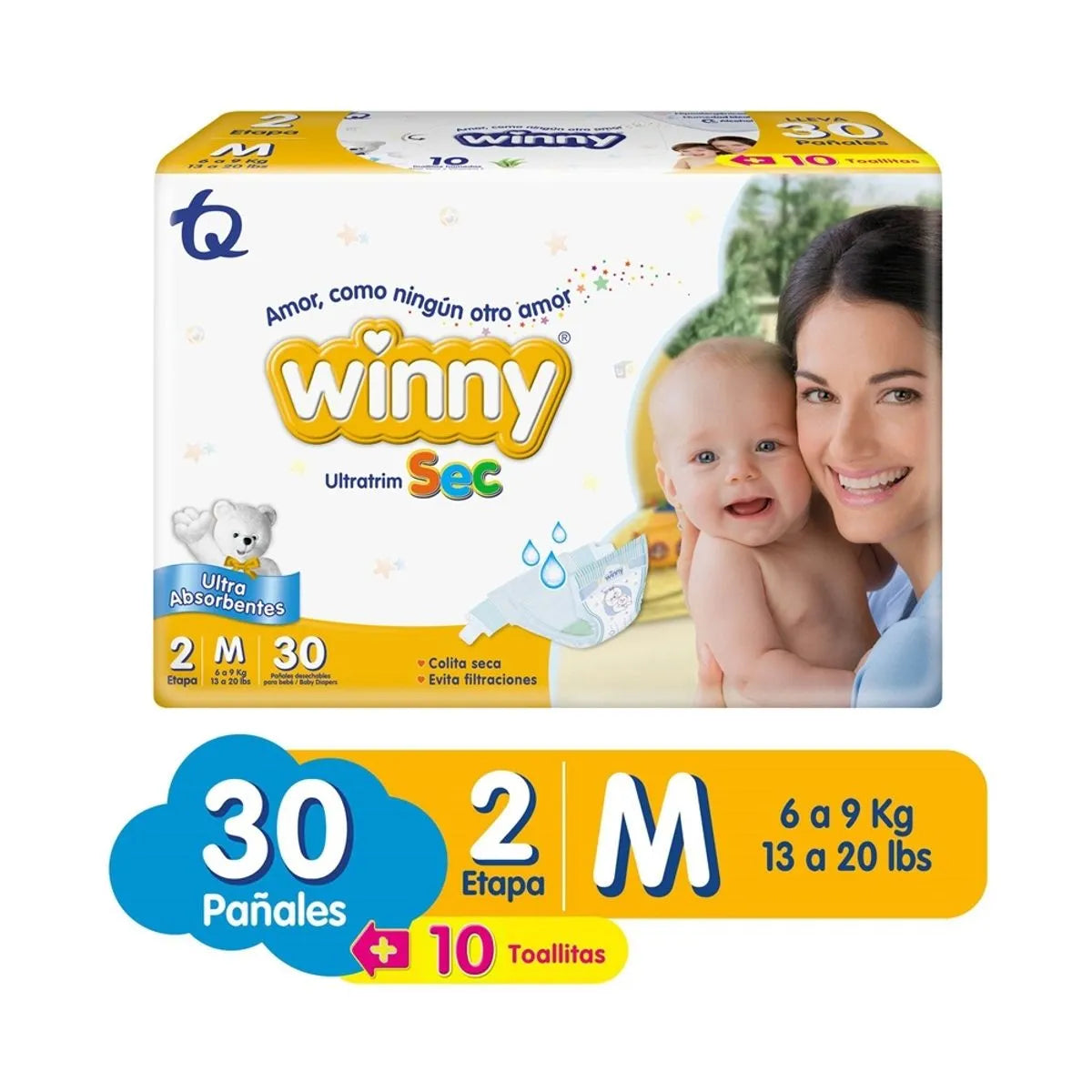 Winny Etapa 2 Por 30 Ultra Slim Seco + 10 Toallitas Húmedas
