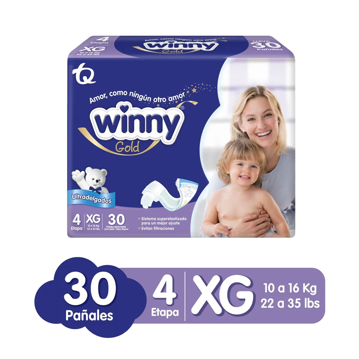 Pañal Winny Gold Etapa 4 Por 30 Unidades