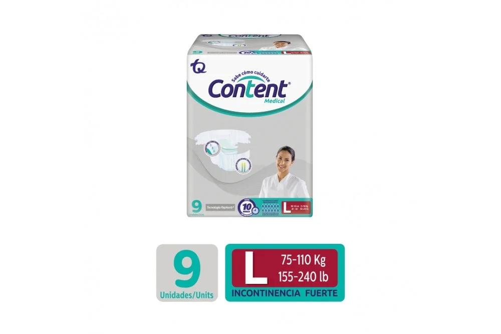 Pañal Content Medical Talla L X 9 Un