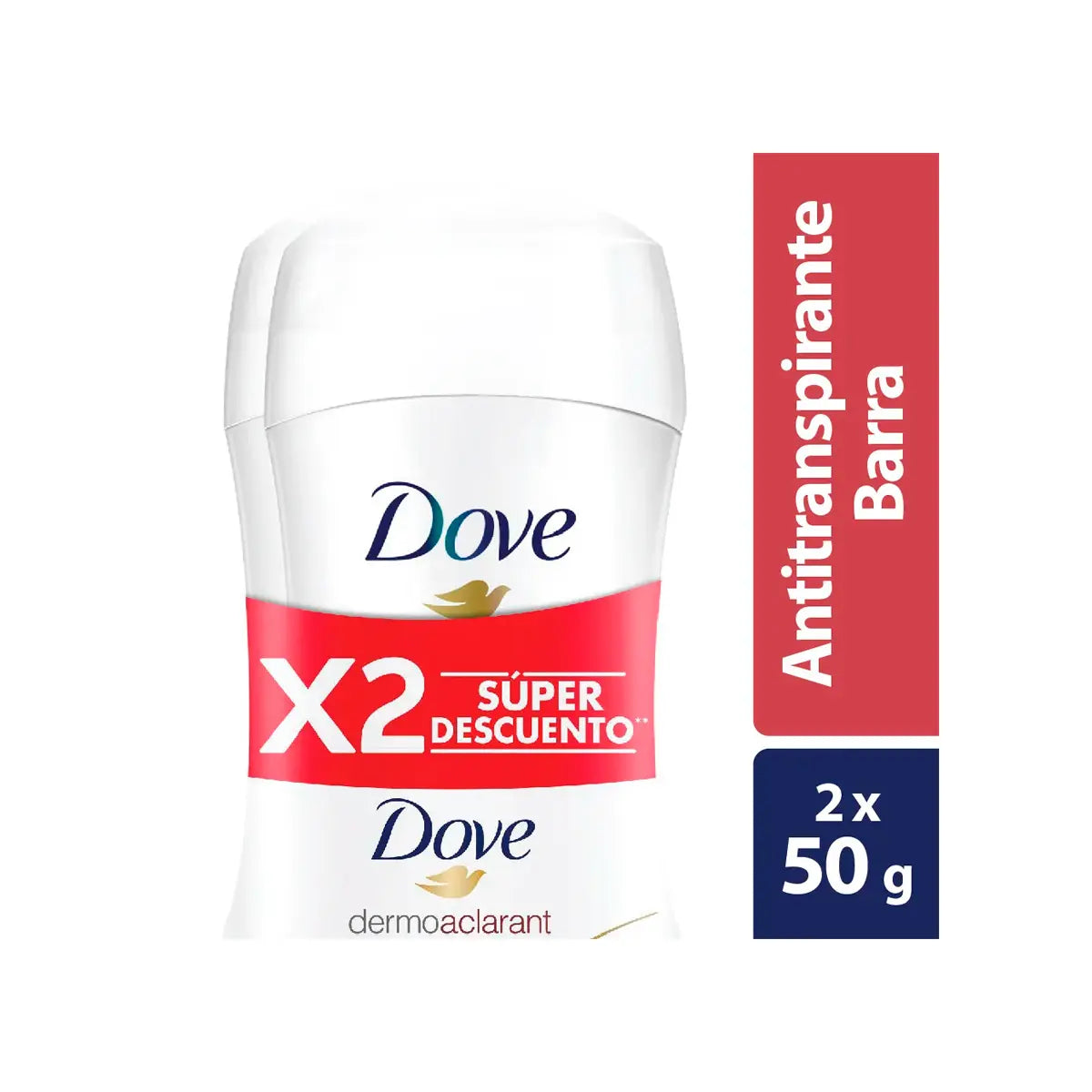 2Desodorante dove Barra Dermoaclarnt 50gr P.e