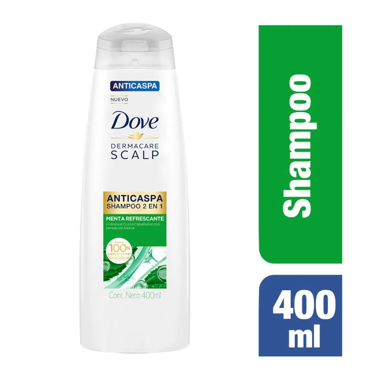 Champú Dove Derma Menta Refrescante 400 Mililitros
