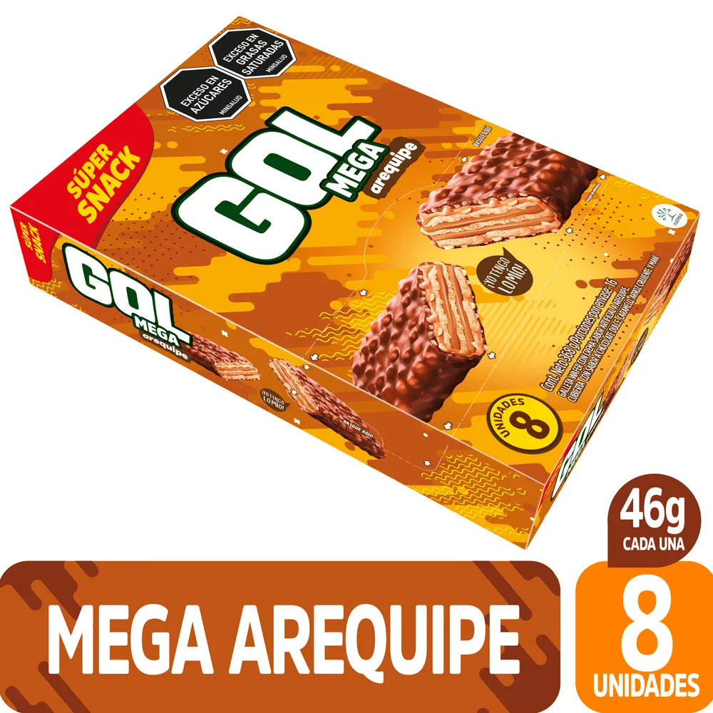 Chocolatina gOL Mega Arequipe 46gr 8unds
