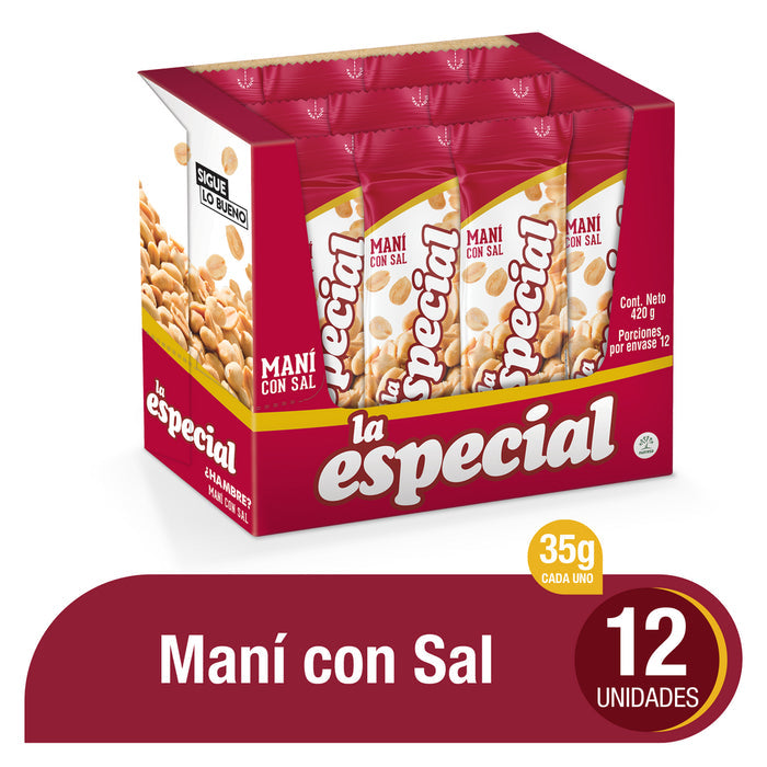 Mani La Especial Con Sal 420 gr 12 Unidad