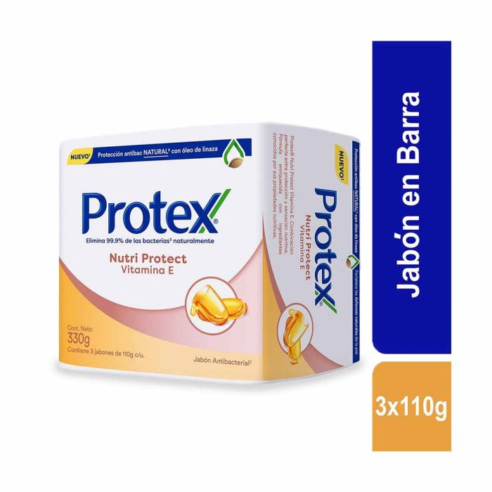 3 Jabón ProtectorX Nutritiva Protector Vitamina.E 110gr