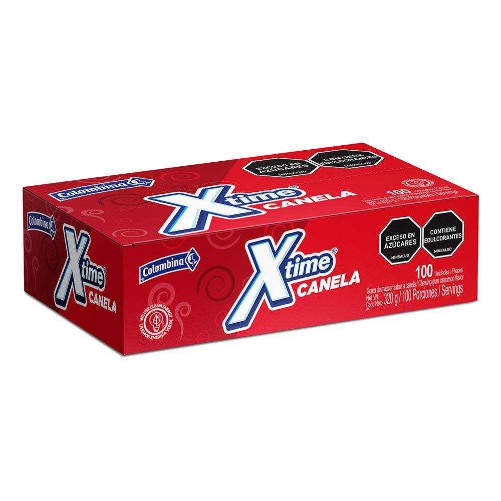 chicle-xtime-canela-display-100-unidades