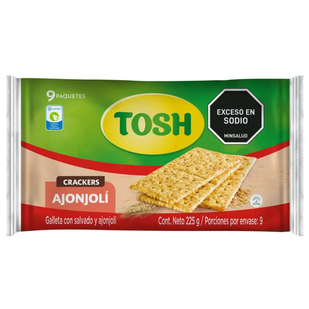 gALLETAS Tosh Ajonjoli Fit 225 gr 9 Unidad