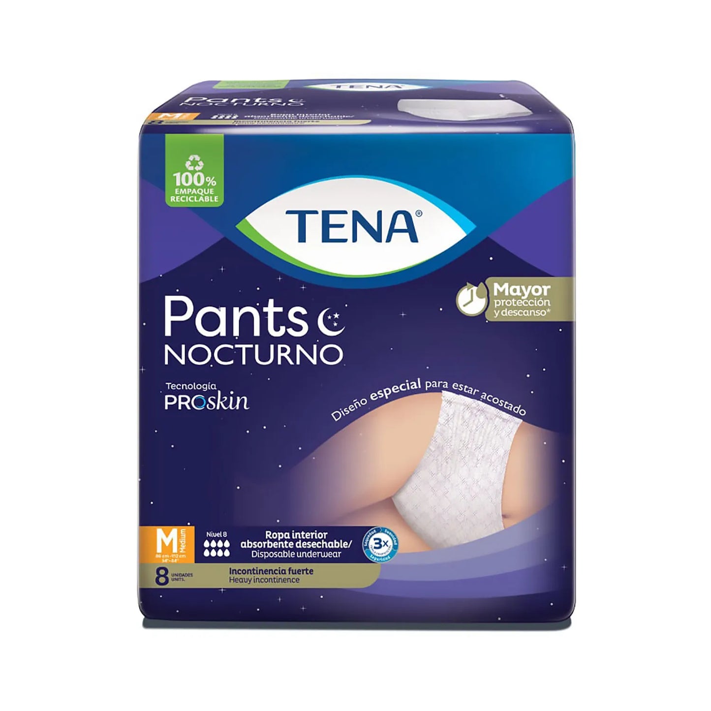 Pan.tena Pañal Nocturno Medium 8 Unidades