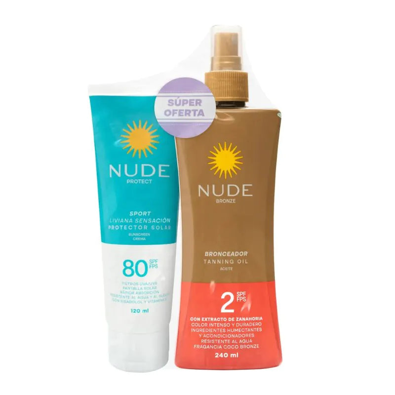 Protector nude Sport Spf80 120 ml+BRONC.240ML