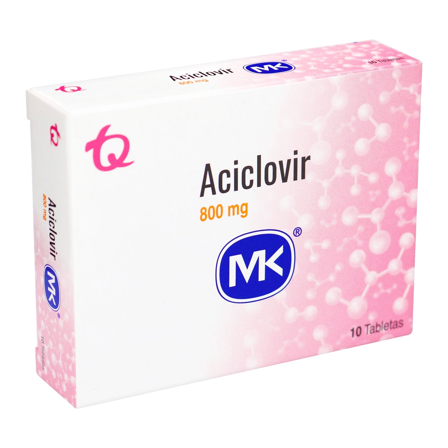 Aciclovir 800 mg 10 Tabletas Mk