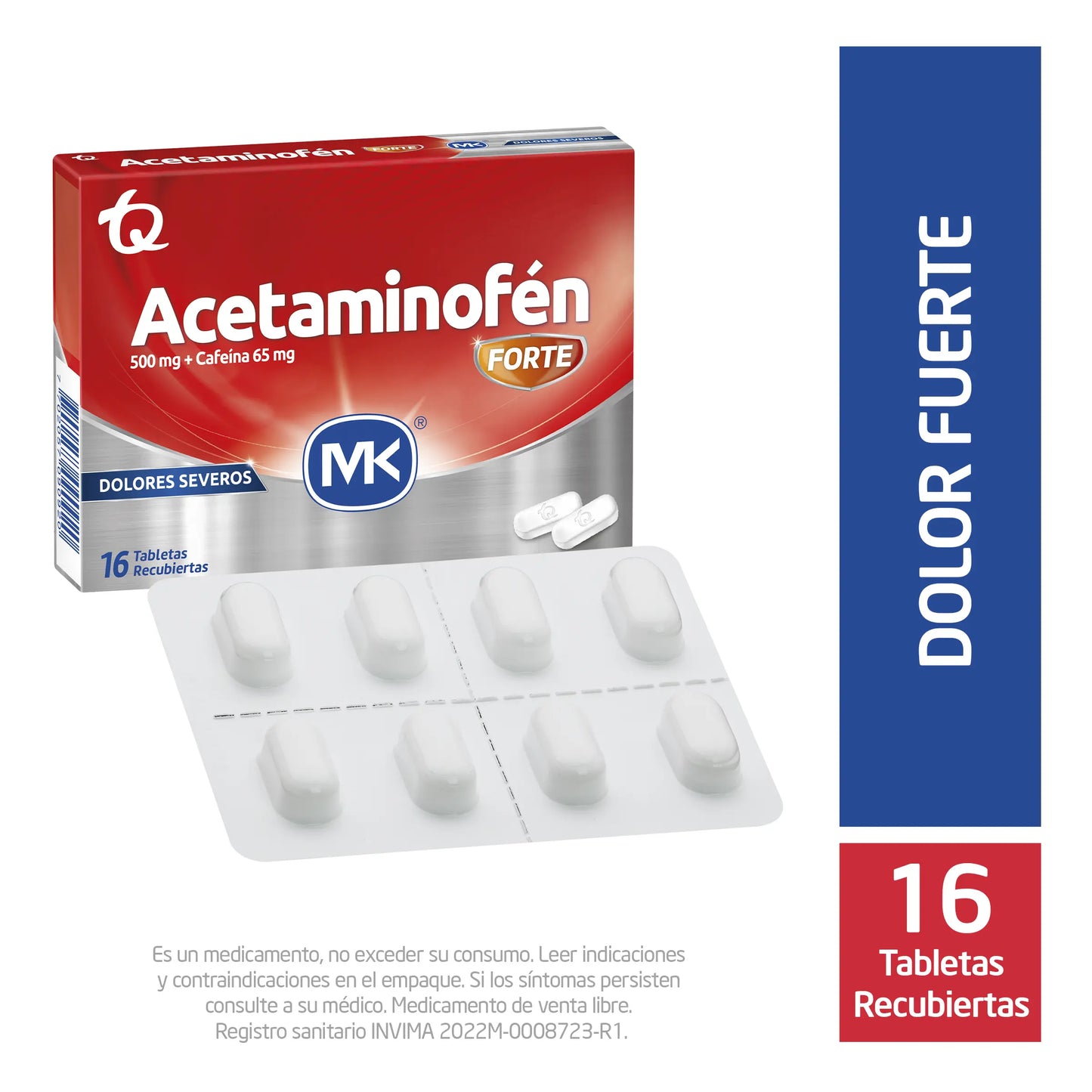 Acetaminofén Forte 16 Tabletas Mk (2)