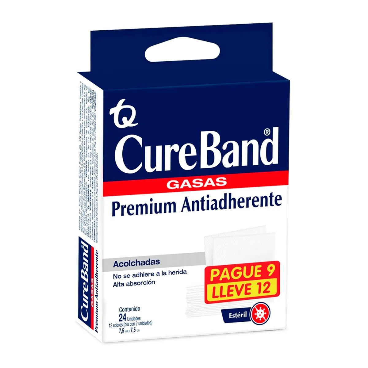 Gasa CureBand 7,5X7,5 Cm Pague 9 Lleve 12