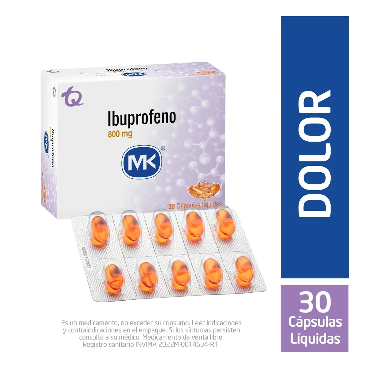 Ibuprofeno 800 mg 30 Cápsulas Blandas