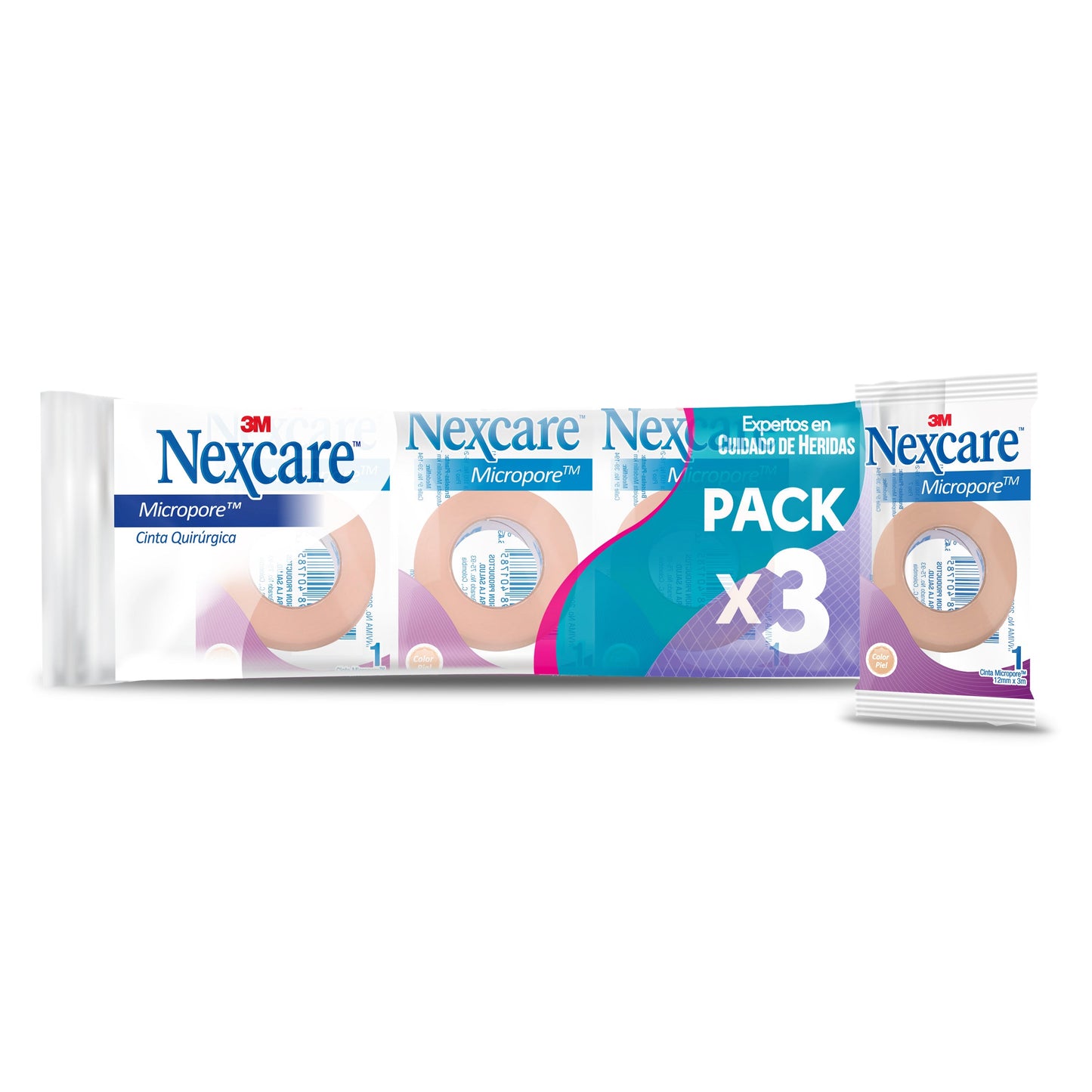 Esp.micropore Piel 12x3 Bolsa Pack 3 Uds
