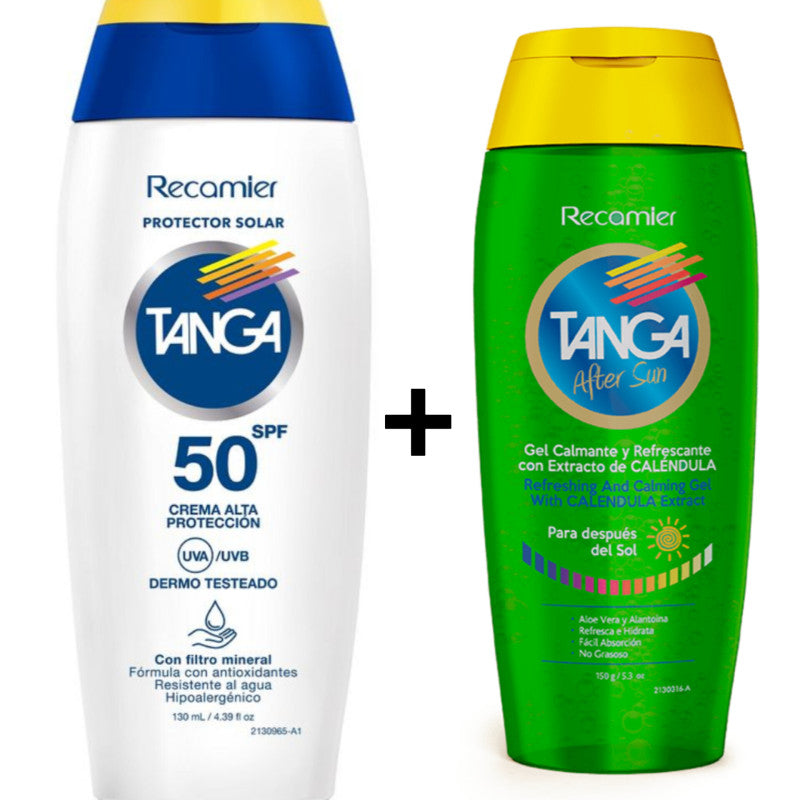 Bloqueador.TANGA Spf 50 130 ml+AFT.GEL 130 ml