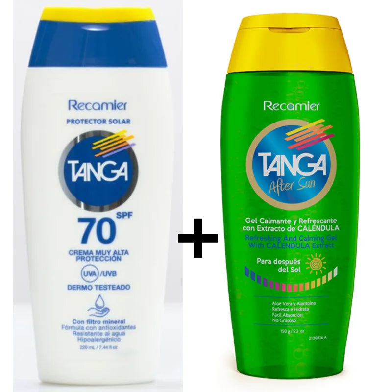 Bloqueador.TANGA Spf 70 220 ml+AFT.GEL 130 ml