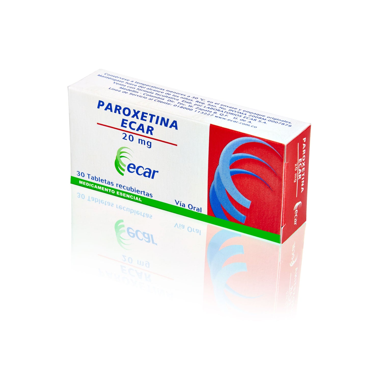 Paroxetina 20 mg 30 Tabletas Ec