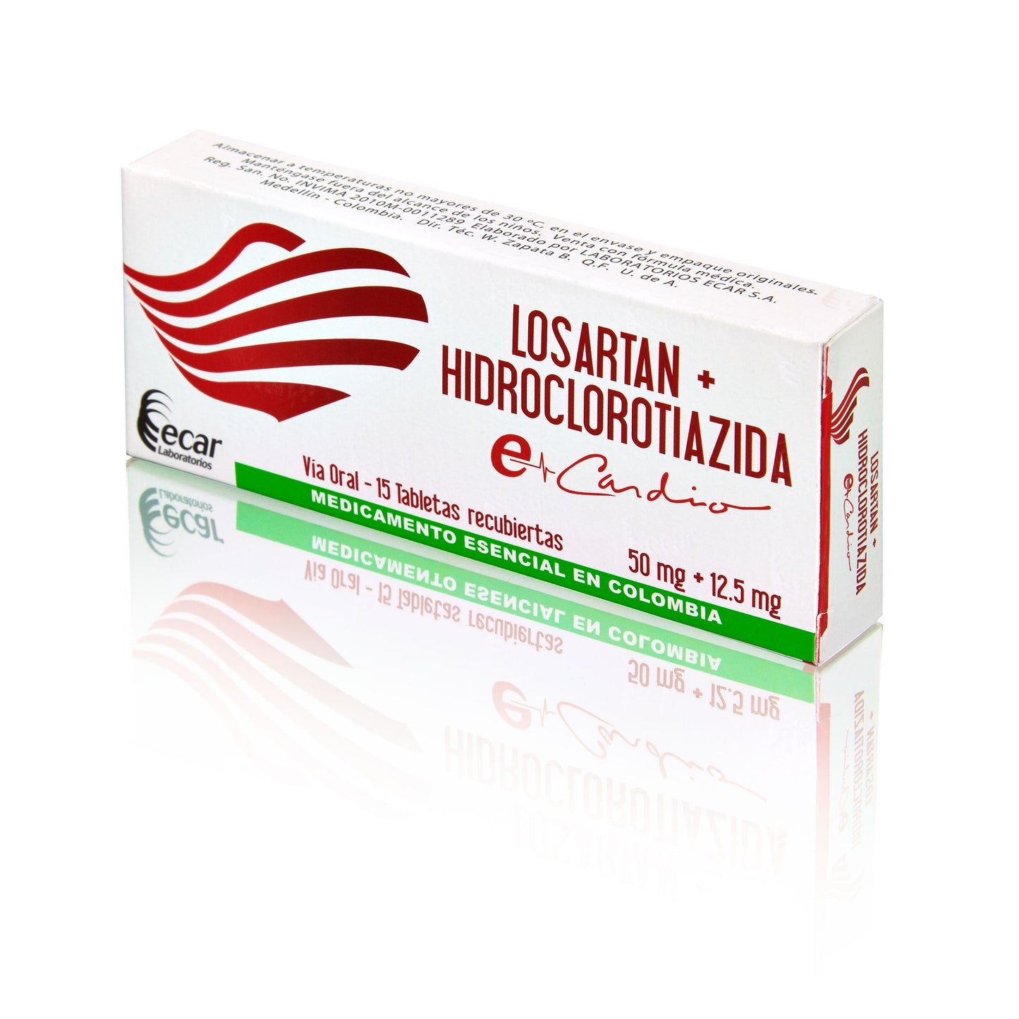 Losartán 50 mg+HCT 12.5 mg 15 Tbs Ec