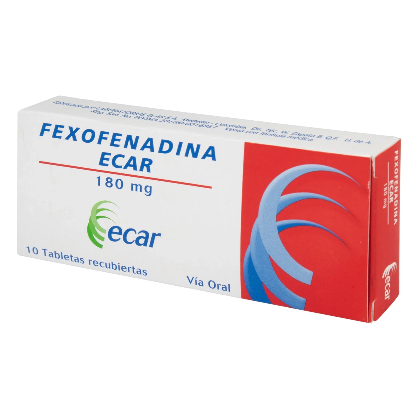 Fexofenadina 180 mg 10 Tbs Ecar