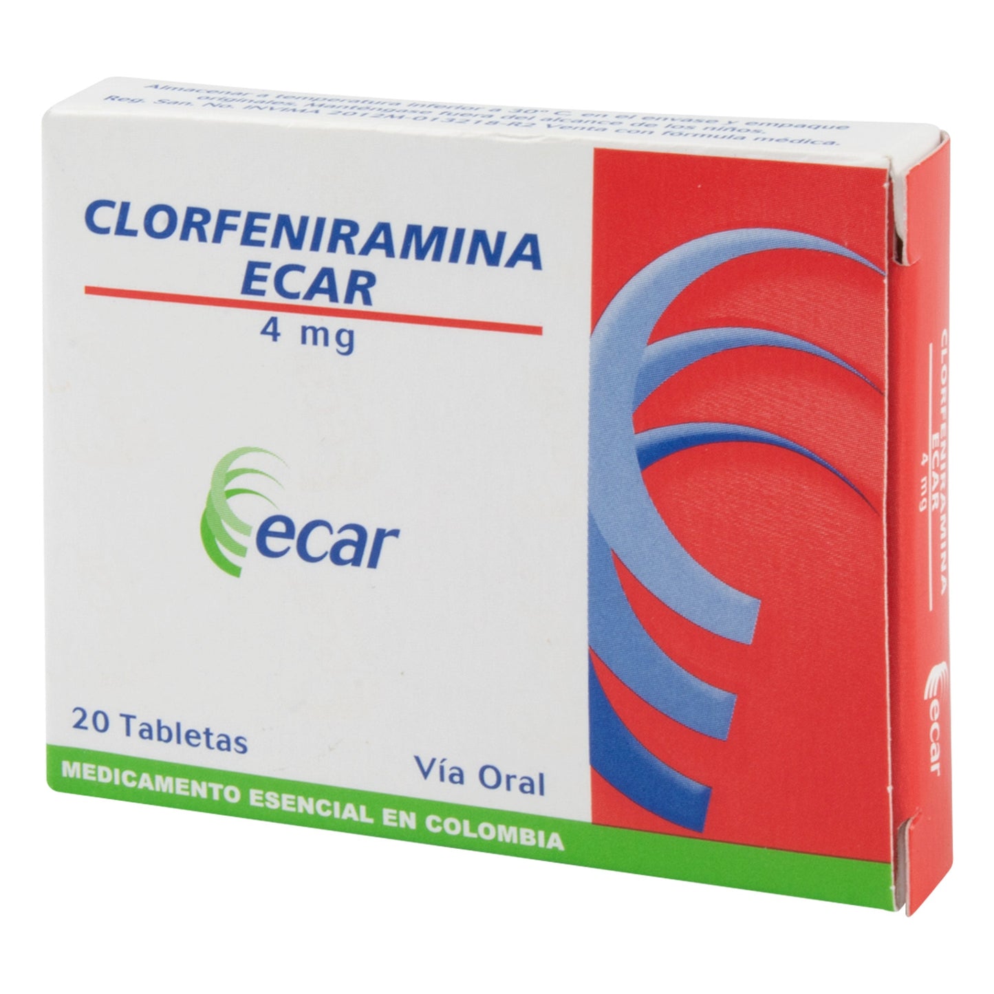 Clorfeniramina 4 mg 20 Tableta