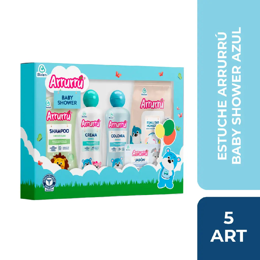 Kit Arrurru Baby Shower Azul X 5 U
