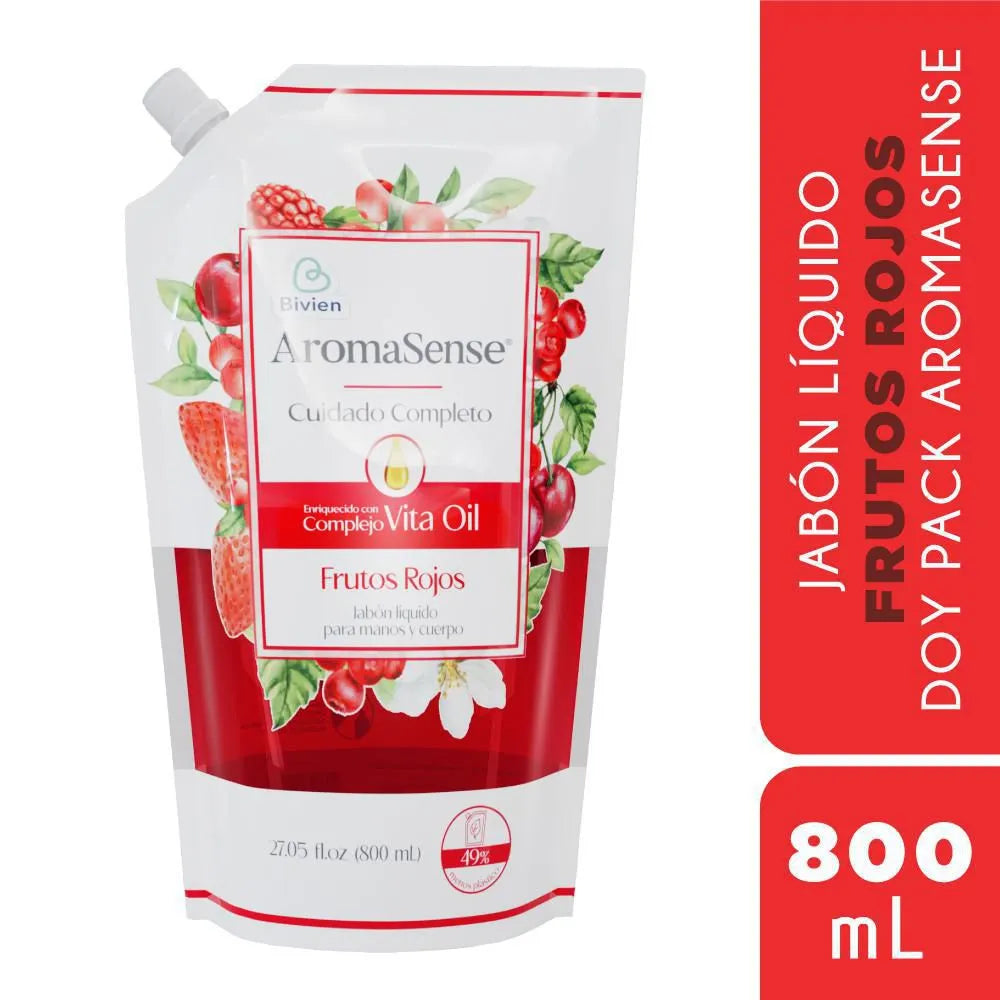 Jabón Liquido Aromasense Fru.rojos 800 ml