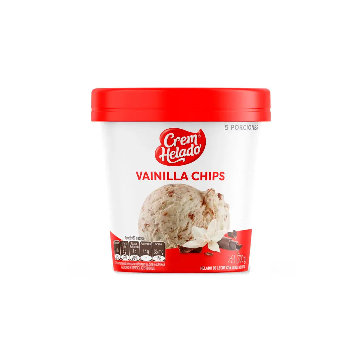 Helado Medio Litro Vainilla Chips 300g