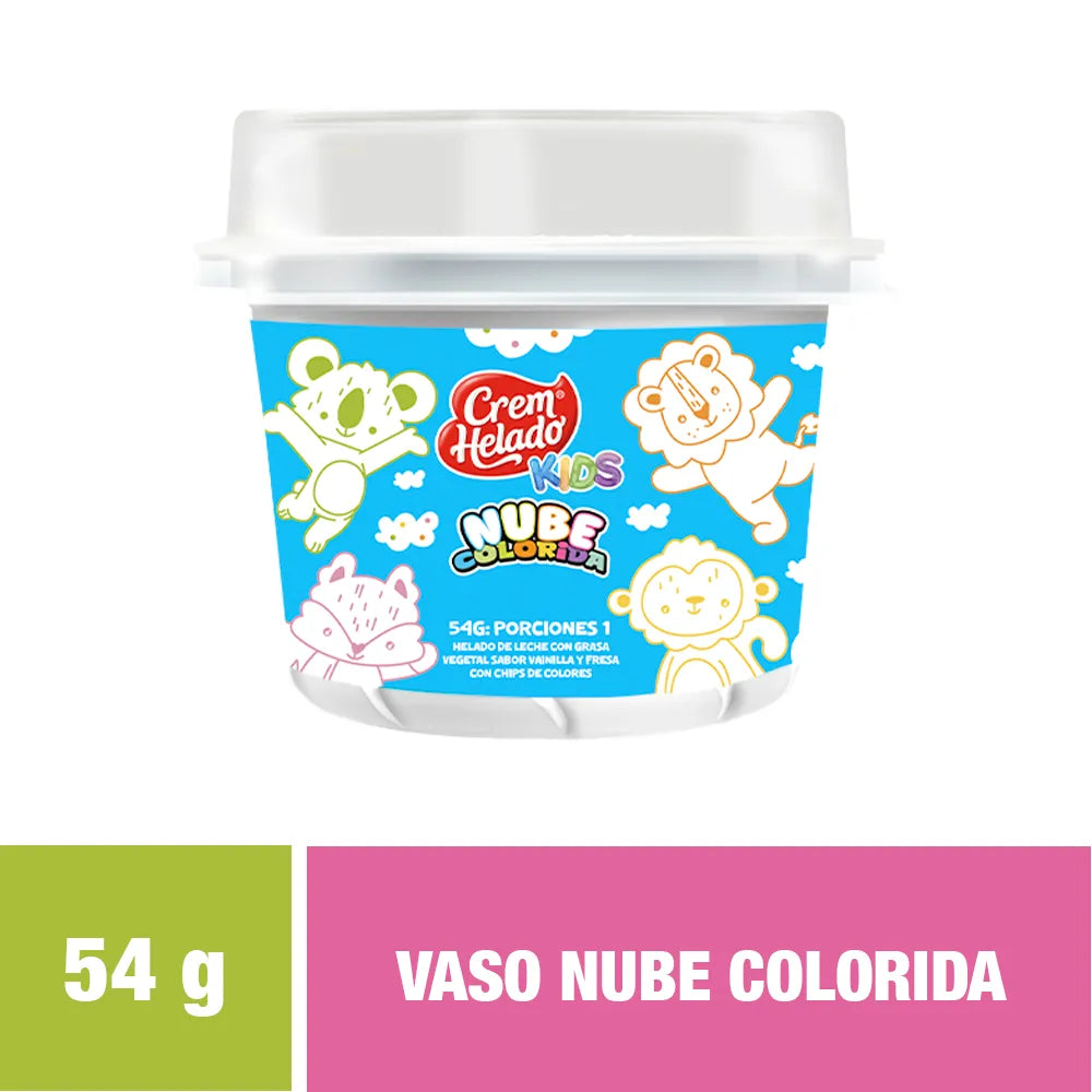 Helado Vaso Nube Colorida 54 Gramos X 12 Unidades