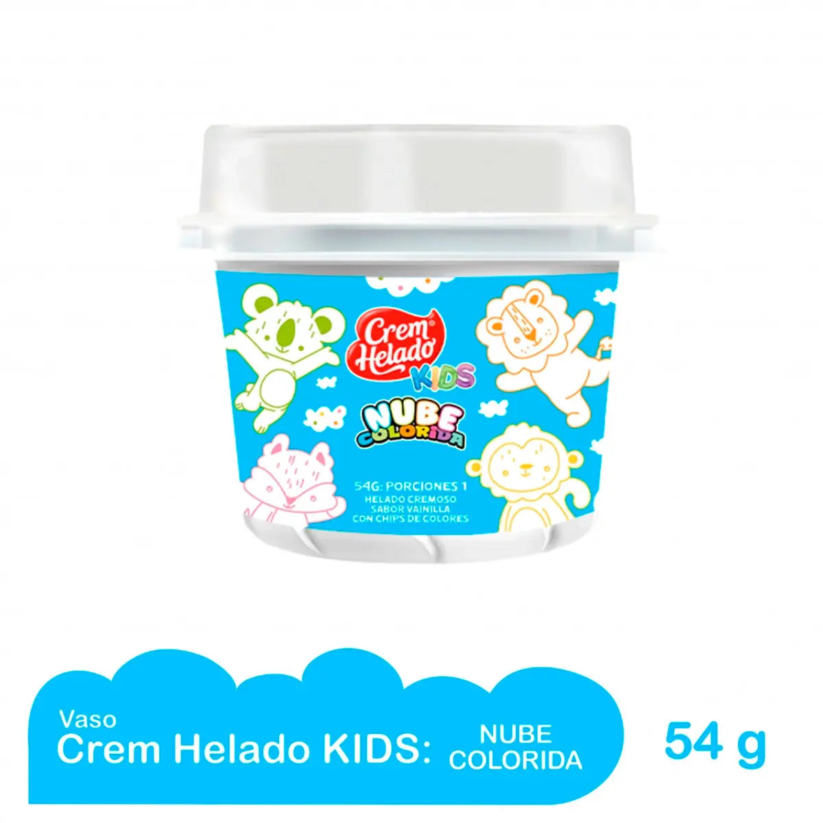 Vaso Kids Nube Colorida 54gr X 12 Unidades
