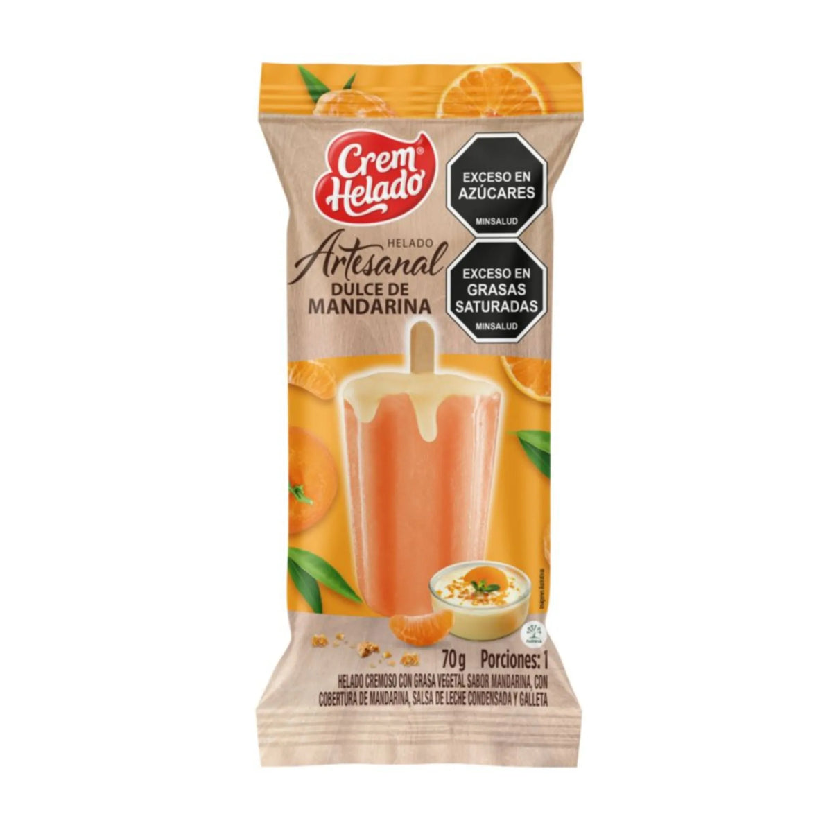 Helado Artesanal Dulce Mandarina 70G X 25 Un