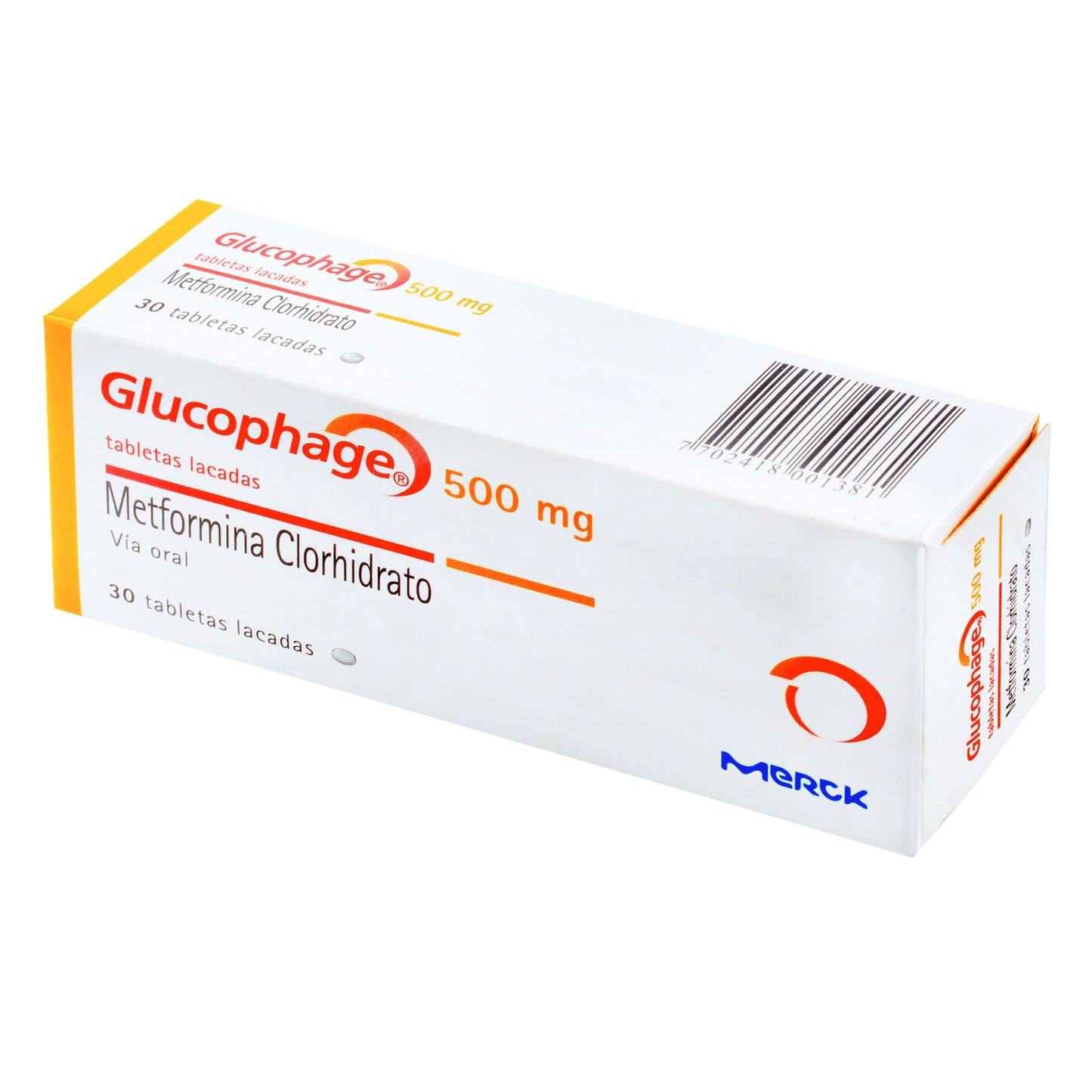 gLUCOPHAGE 500 mg 30 Tabletas (3%+)