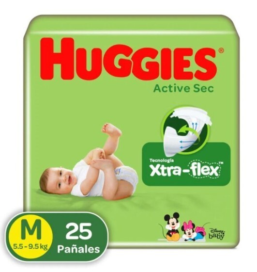 Pan.huggies Active Sec Et.2 Med.25 Unidades