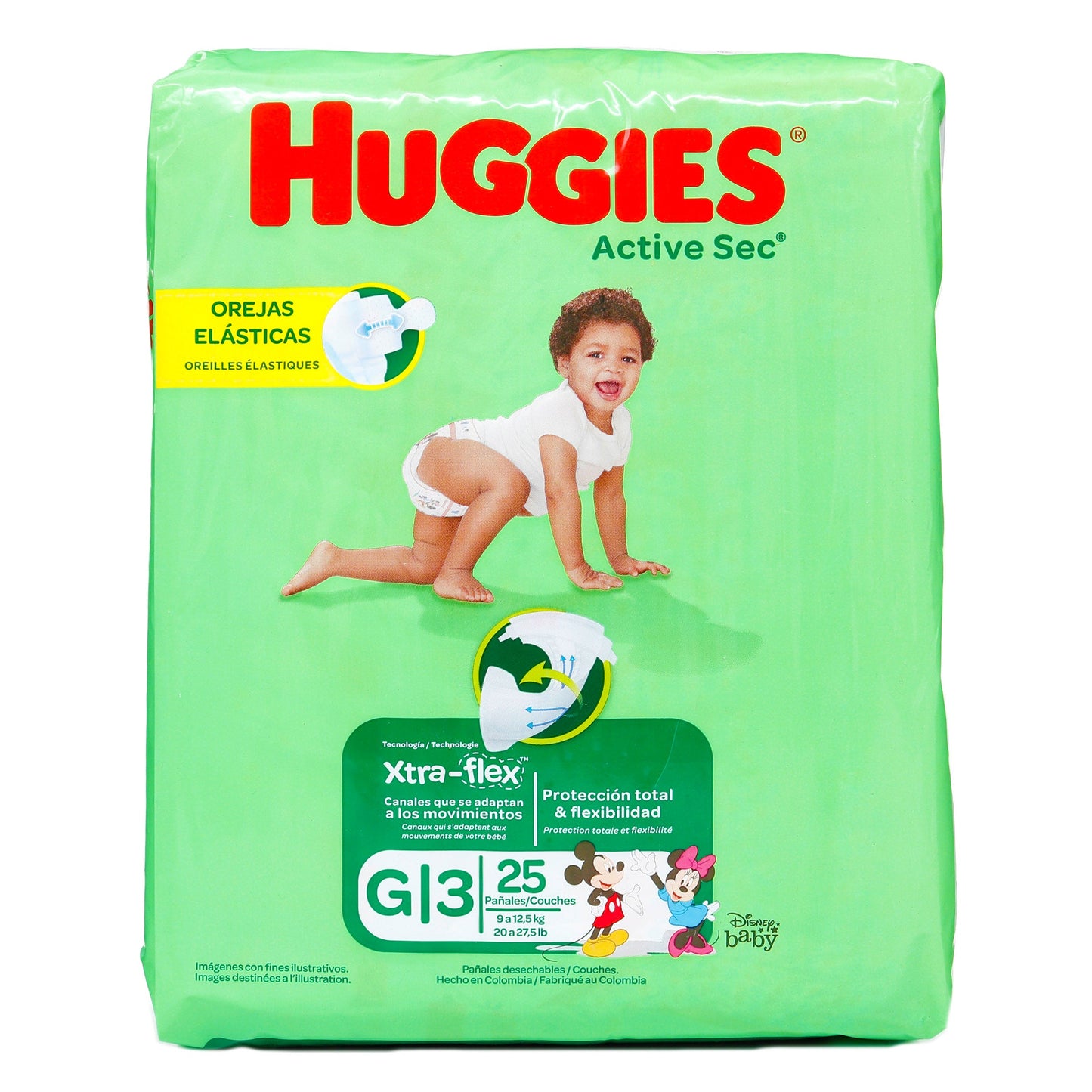 Pan.huggies Active Sec Et.3 gDE 25 Unidades
