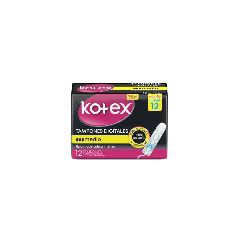 Tampones Dig. Kotex Medio 10 Lleve 12