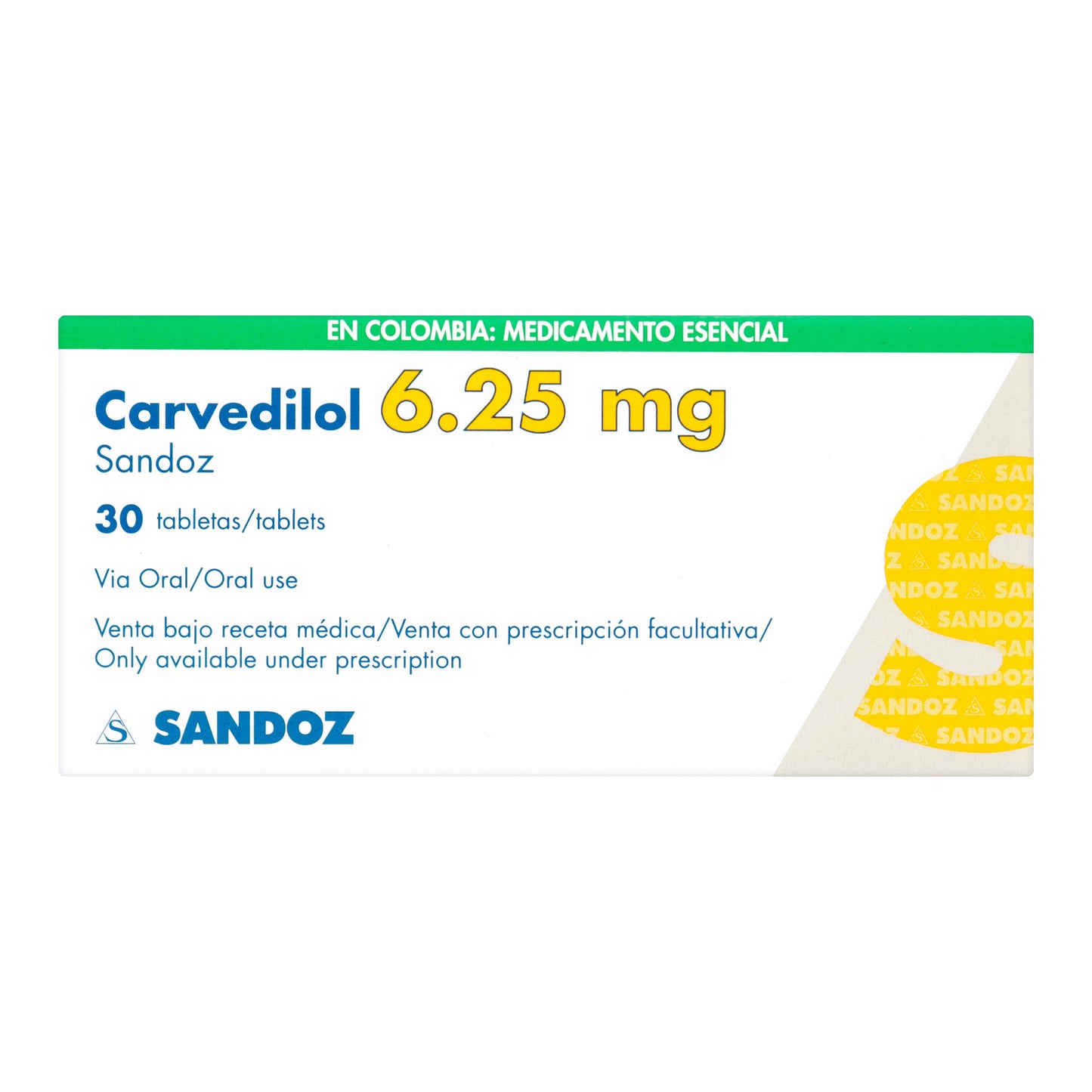 Carvedilol 6.25 mg 30 Tbs Sz
