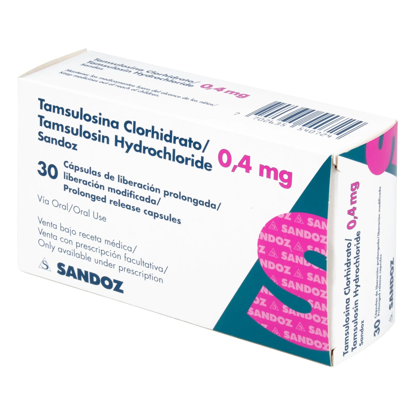 Tamsulosina 0.4mg 30 Cápsula