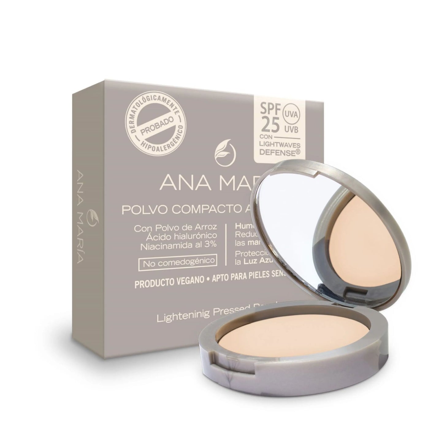 Compacto Ana María Aclarante Humectante Perla Por 15 Gramos
