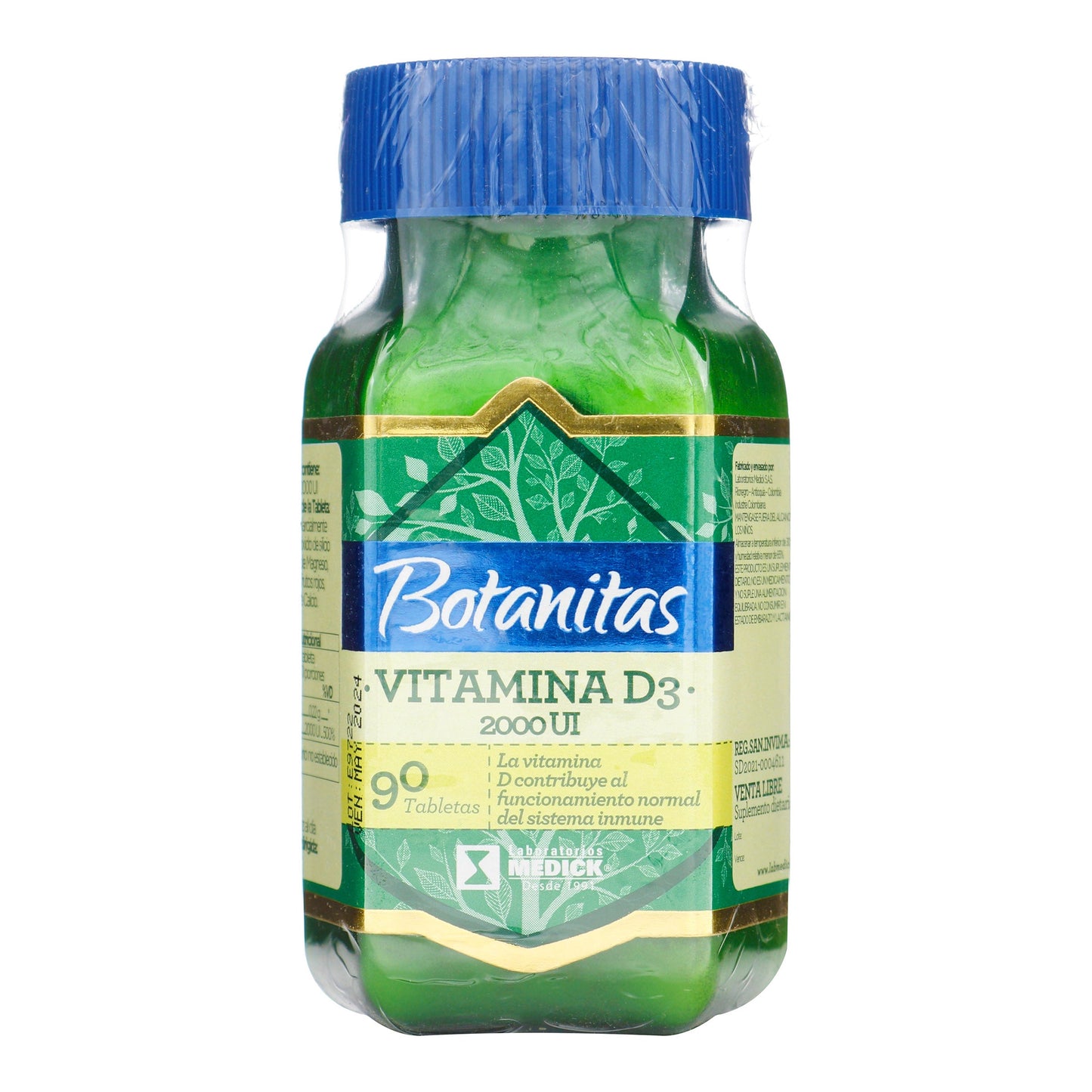 Vitamina D3 2000 UI BotellaANITAS 90 Tbs