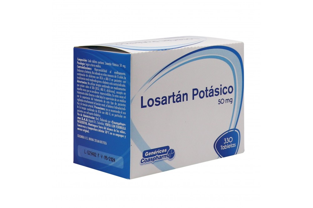 Losartán Potásico 50 Miligramos Tabletas