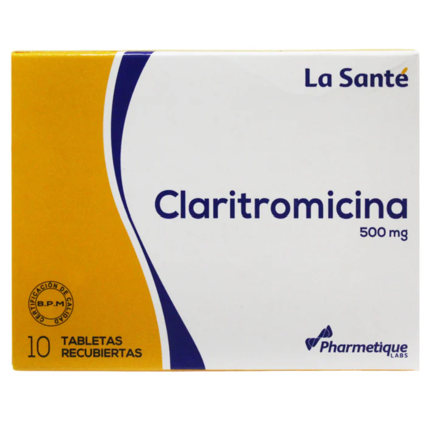 Claritromicina 500 mg 10 Tabletas Ls