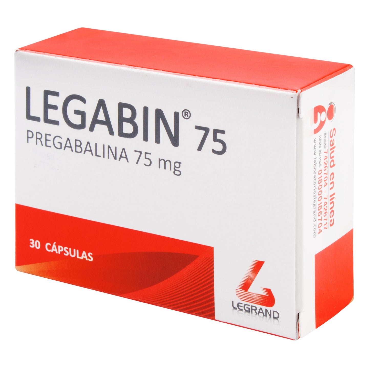 Legabin 75 mg 30 Cápsula.(P)50018