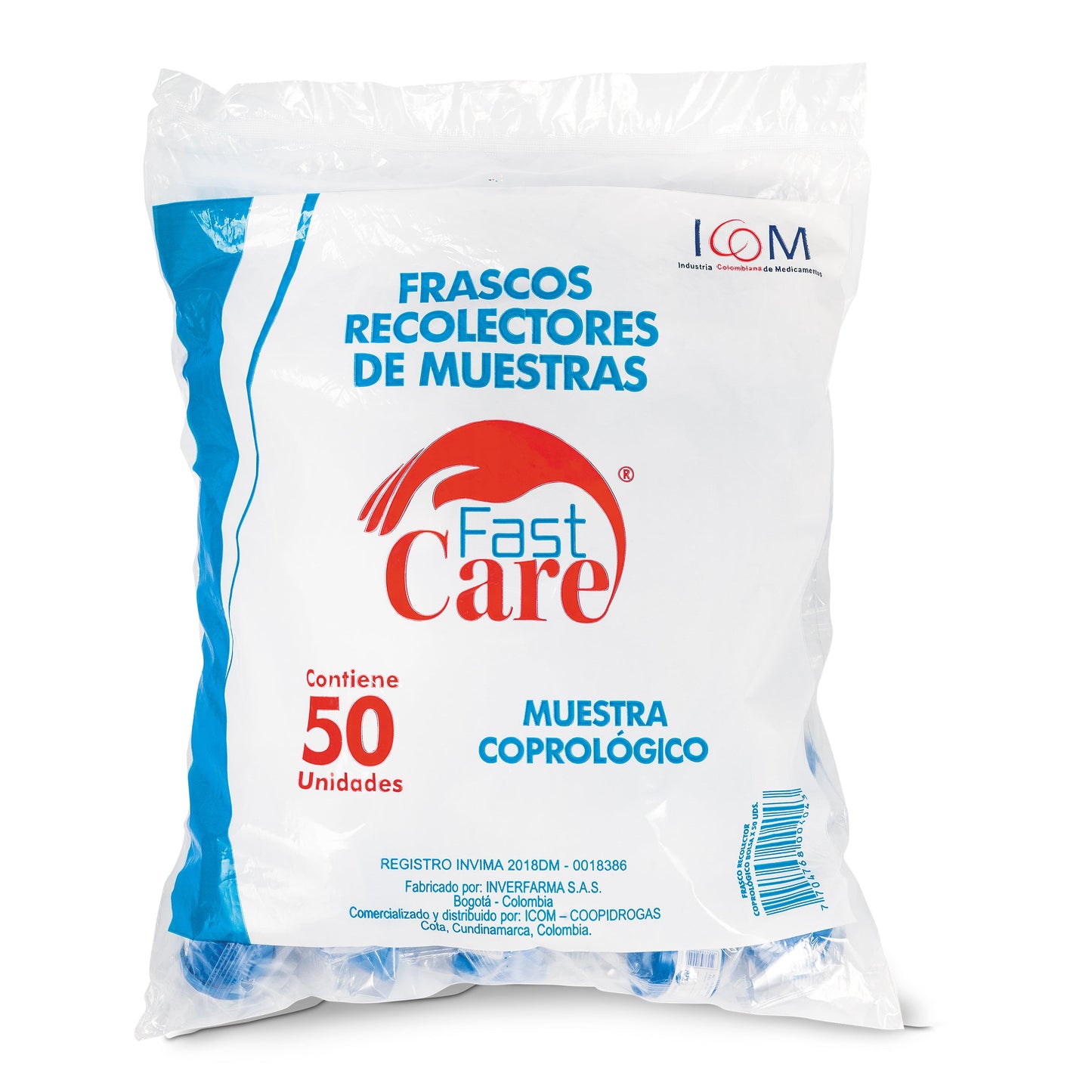 Frasco Recol.muestra Coprolog 50und Icom