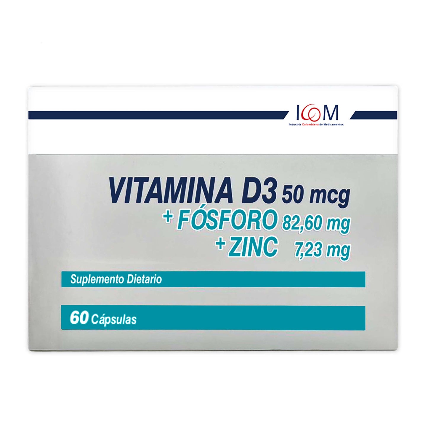 Vitamina D3 Fosforo Y Zinc 60 Cápsula Icom